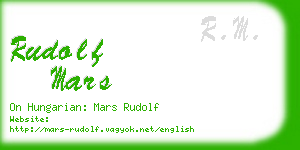 rudolf mars business card